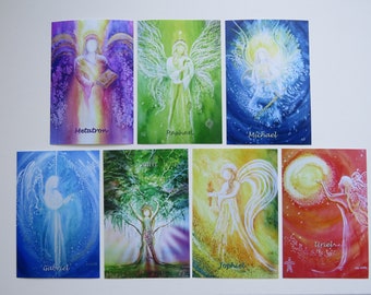 SilwiArtAtelier 7 Engelkarten, Orakel,  Kartenlegen, Erzengel-Botschaften, Kartenset, Kartendeck, Tarot, Geschenkidee Geburtstag archangel