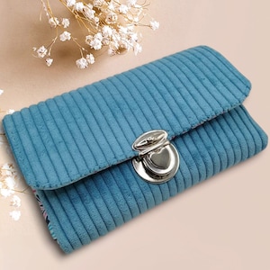 Geldbörse little Ruby / kleines Portemonnaie für Damen Cord türkis Mandala