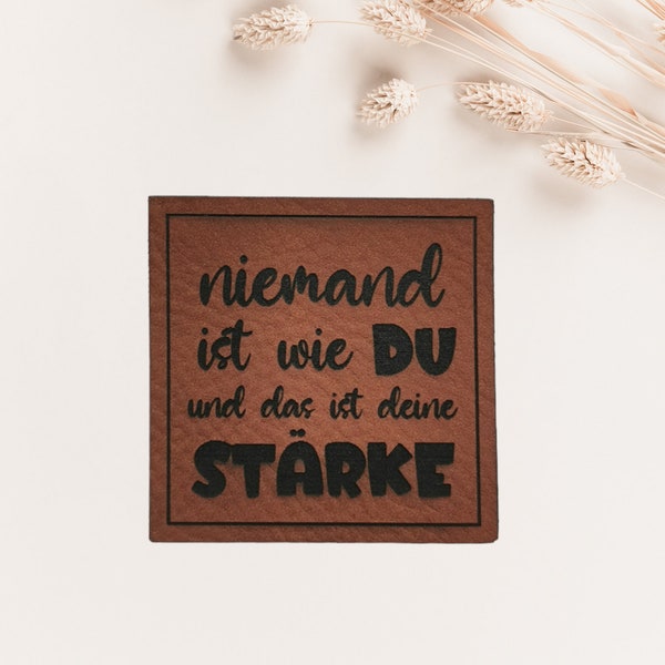 Label Kunstlederlabel Niemand ist wie DU