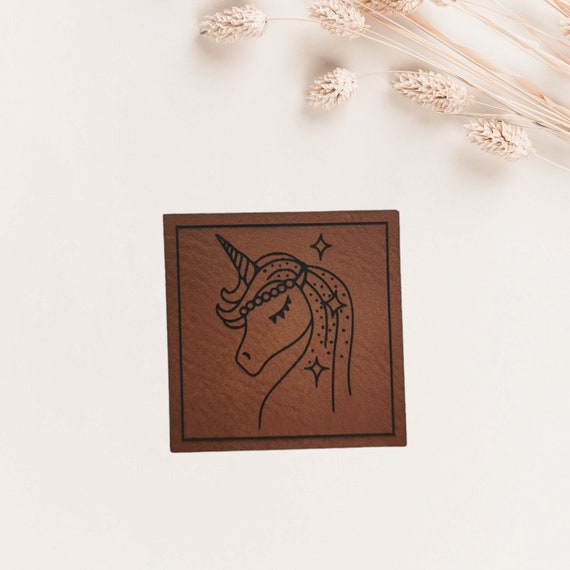 Label Kunstleder Einhorn  / weiche Kunstlederlabel / Patches zum Annähen