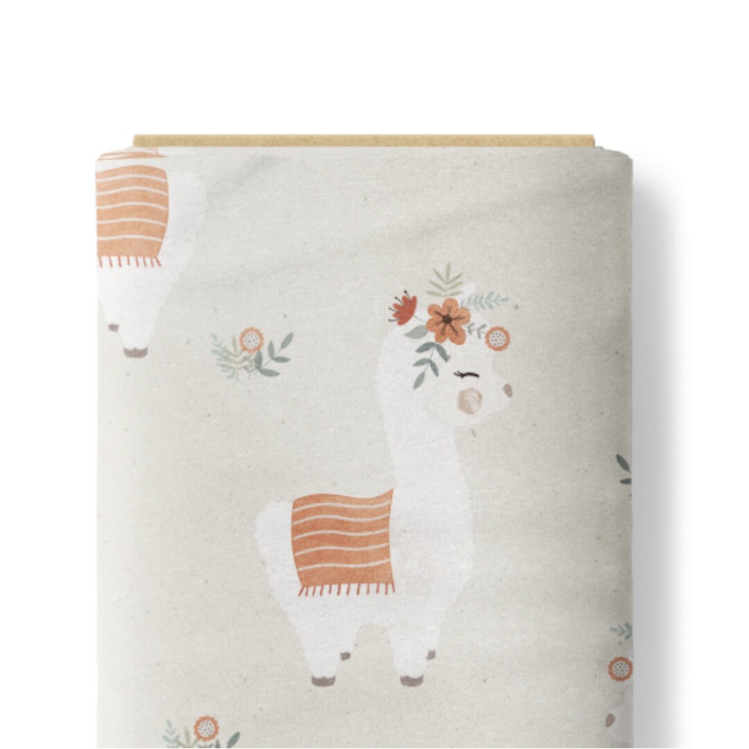 Organic Jersey Lama Stoff Bio-Jersey “Lama” – #gelb (Stoffonkel