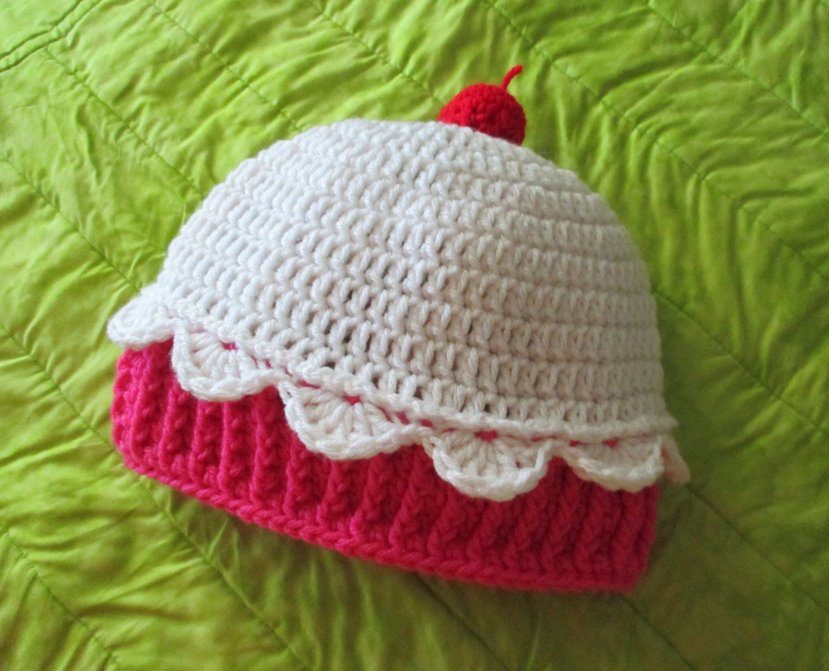 Crochet Cupcake Beanie Hat