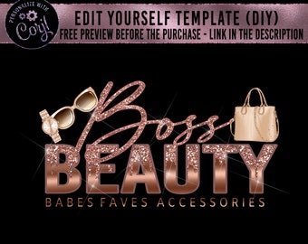 DIY, Boutique Logo, Fashion Logo, Online Boutique Logo, Instagram Boutique Logo, Accessories Logo, Bag Logo