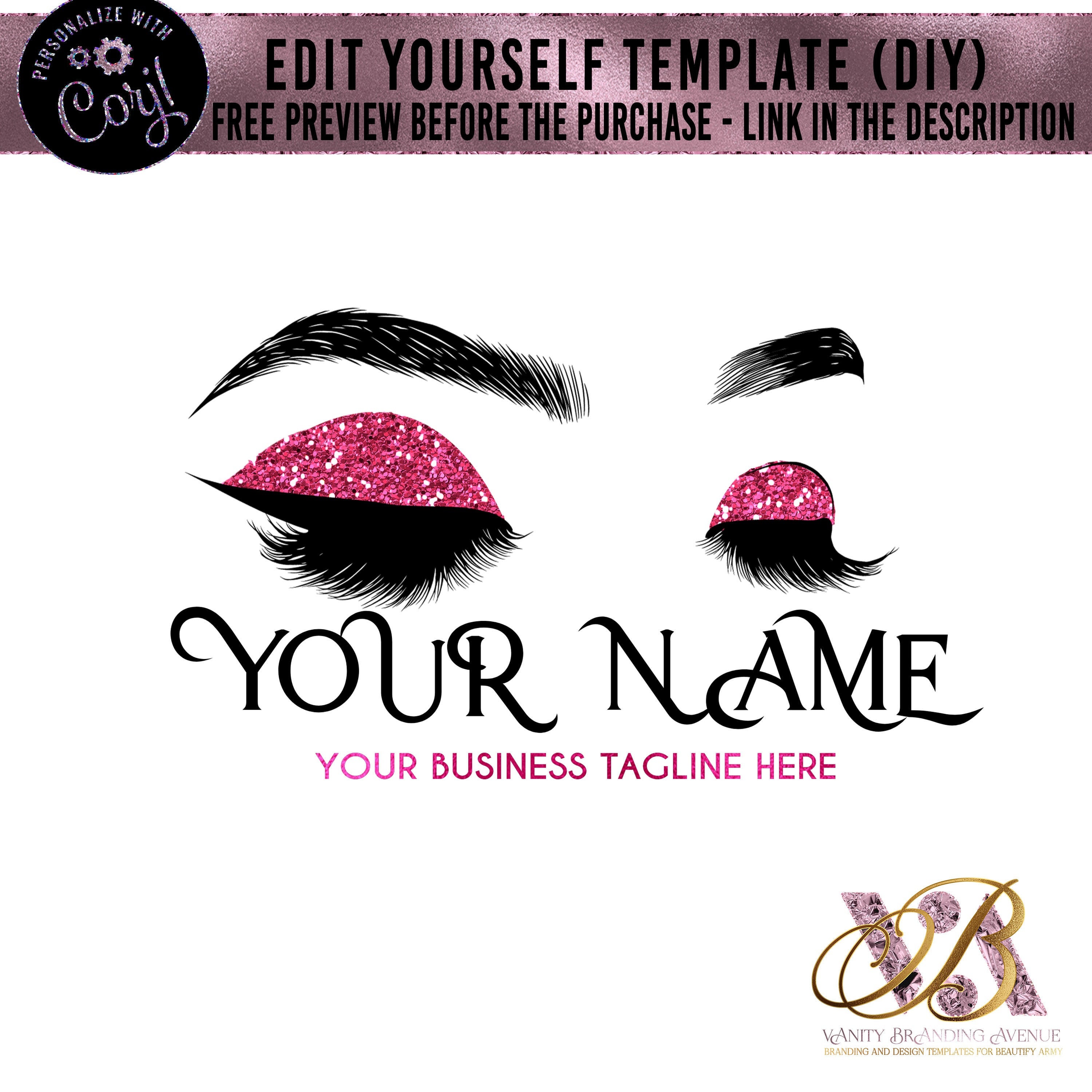 makeup-artist-logo-makeup-logo-makeup-business-logo-lashes-etsy