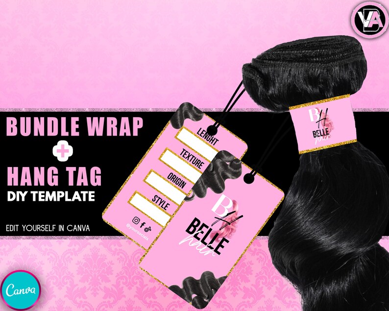 Bundle Wrap Hair Tag Hair Bundle Wrap Hair Hang Tag Hair Etsy