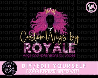 Hair logo, Hair business logo, Wigs logo, Logo for hair, Hair bundles logo, Hair extensions logo, Hair branding, Bundles logo, diy logo