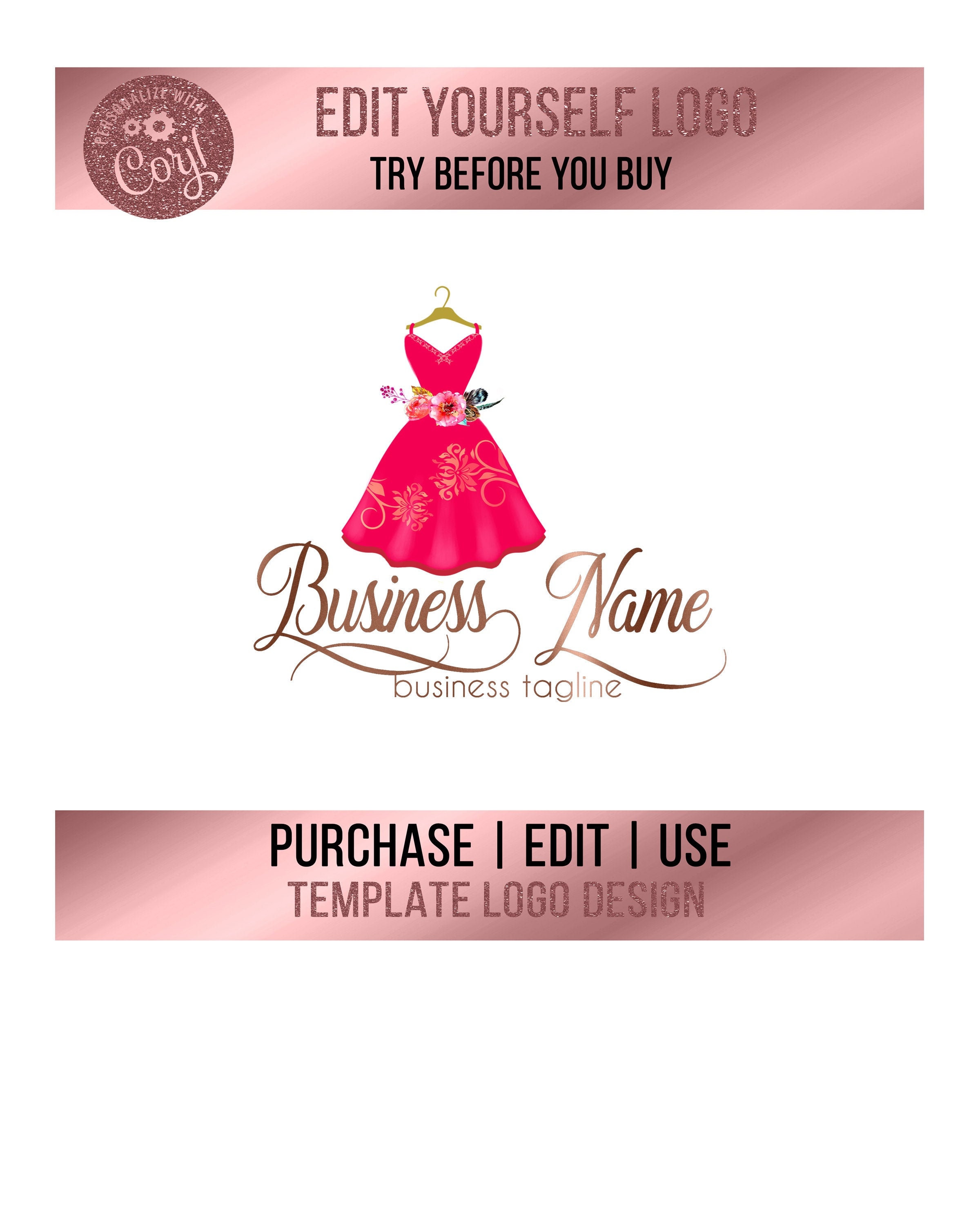 Boutique Logo Fashion Logo Clothing Logo Beauty Logo Dress | Etsy