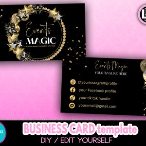 Balloons Business Card, Events Business Card, Event Planner Business Card, Balloon Decorations Business Card, Gold Balloons Card