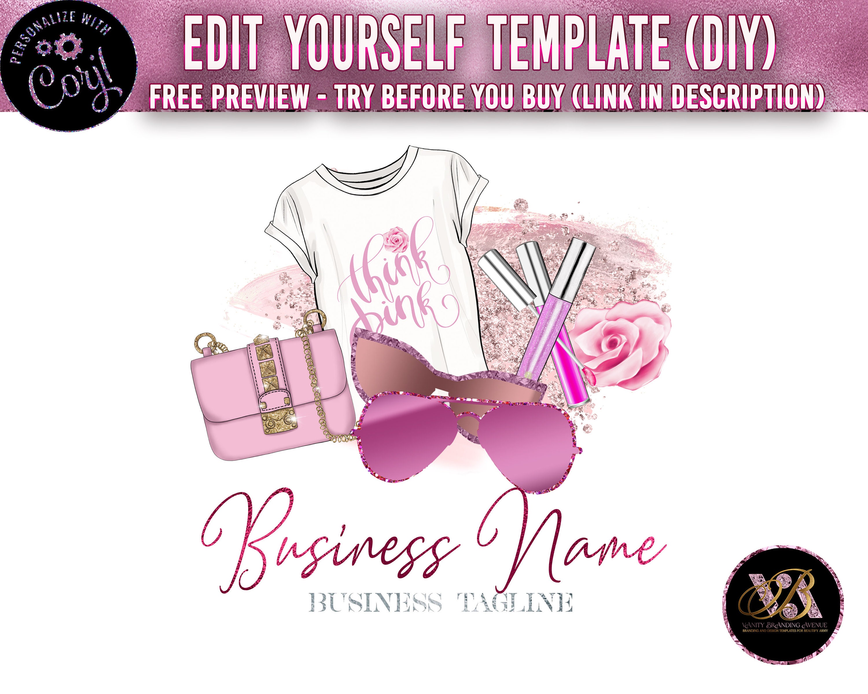 DIY Boutique Logo Fashion Logo Beauty Logo Sunglasses - Etsy