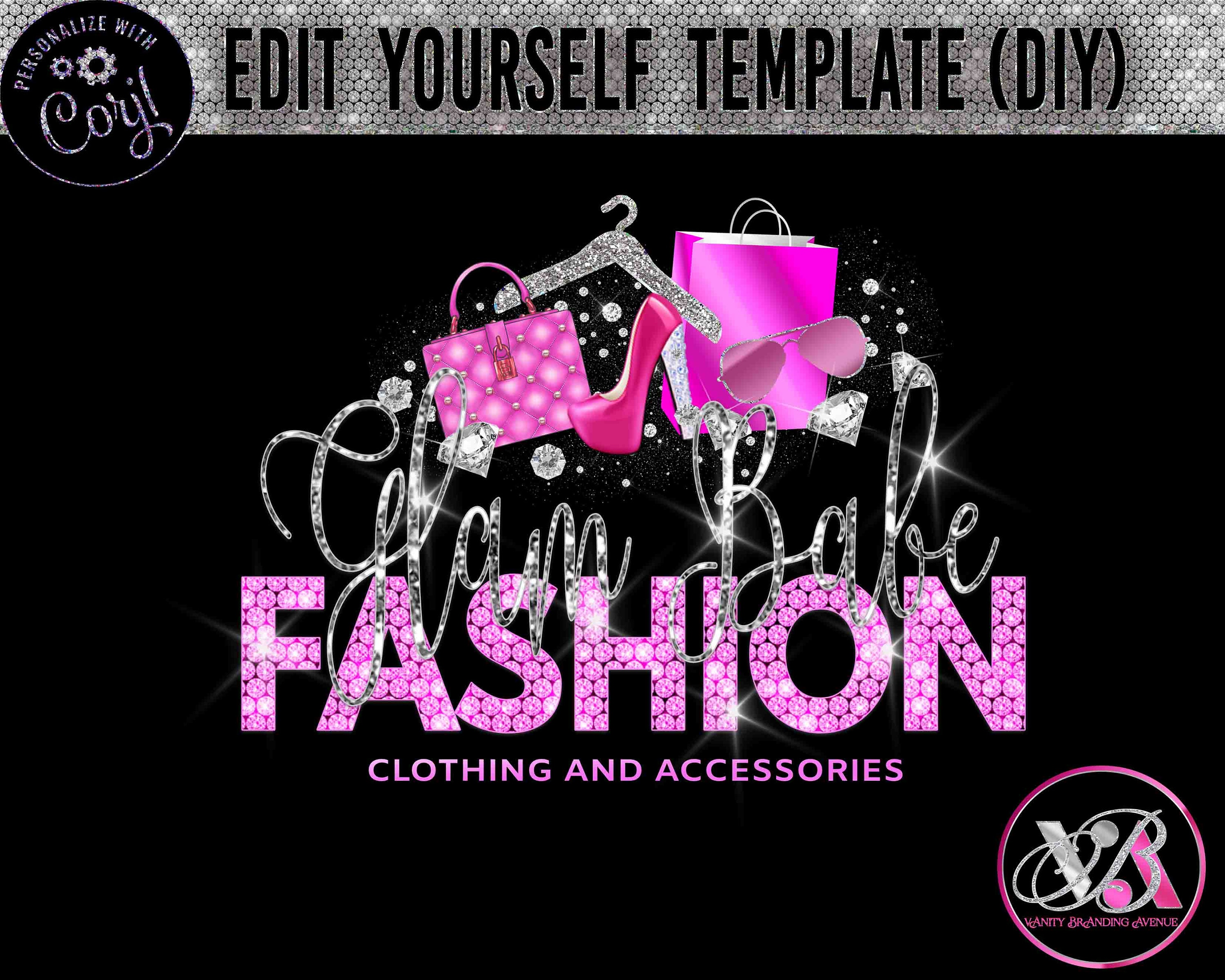 Boutique Logo Fashion Shoes Logo Bags Logo Pink -