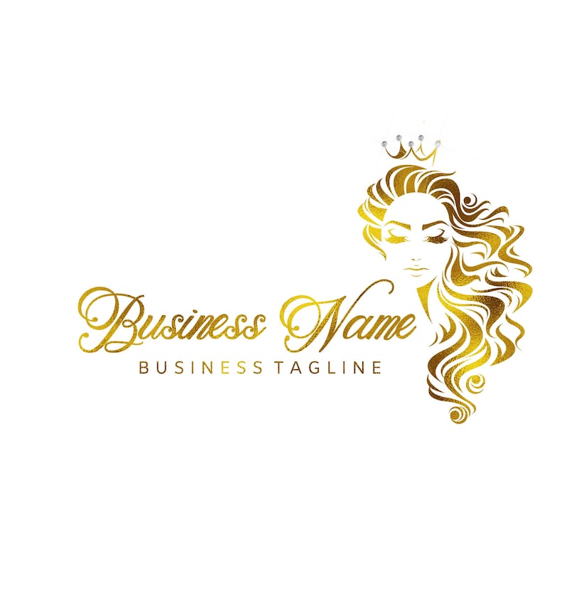 Hair Logo Hair Extensions Logo Wigs Logo Design Crown Logo | Etsy