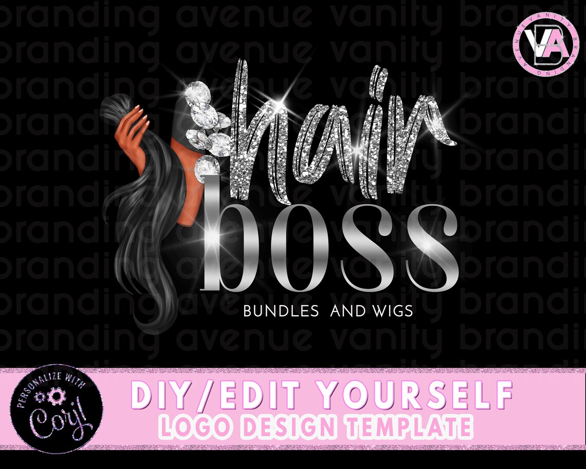 Hair Extensions Logo Hair Bundles Logo Hair Logo Logo for Etsy