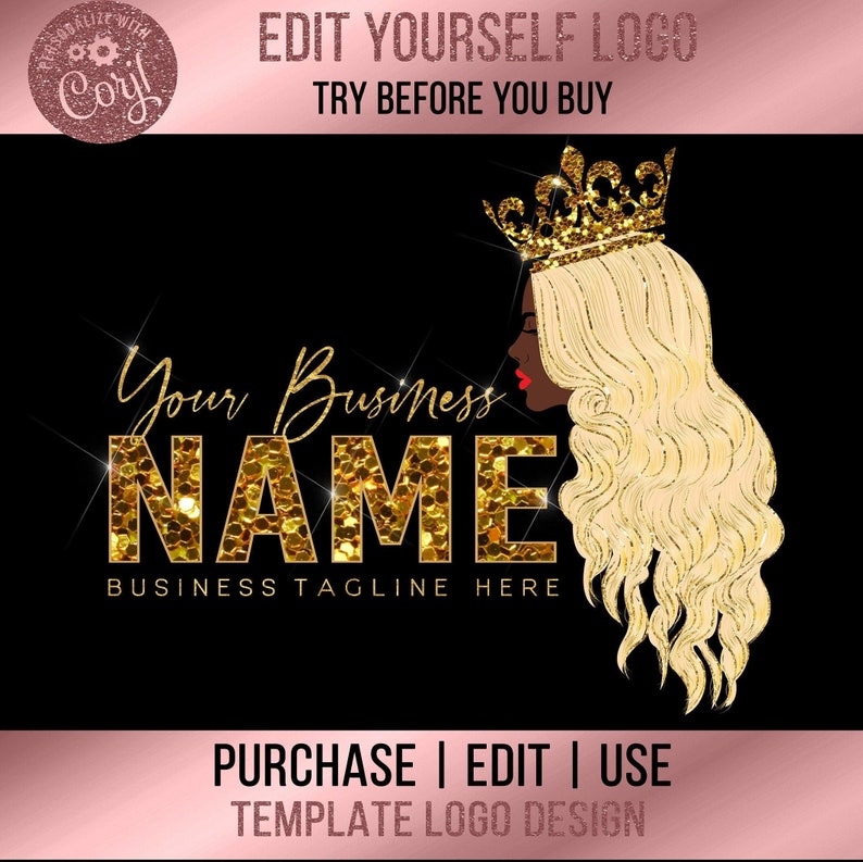 Hair Logo, Hair Bundles Logo, Hair Extensions Logo, Beauty Logo, Wigs Logo, Hair Business Logo