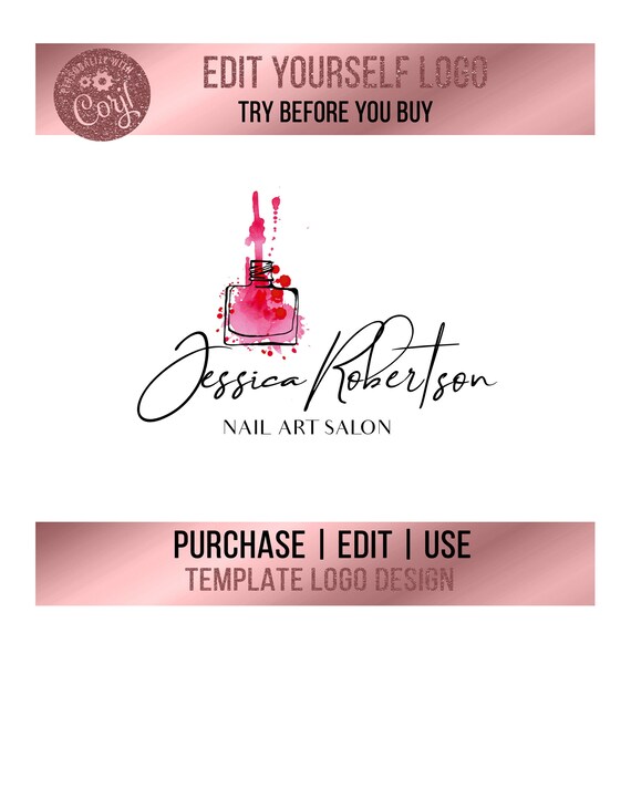 Nail Salon Logo Nails Logo Nail Artist Logo Nail Studio | Etsy