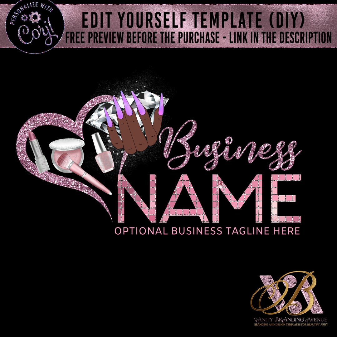 Makeup Logo, Beauty Logo, Nail Logo, Cosmetic Logo, Makeup Artist Logo, DIY Logo, DIY Makeup