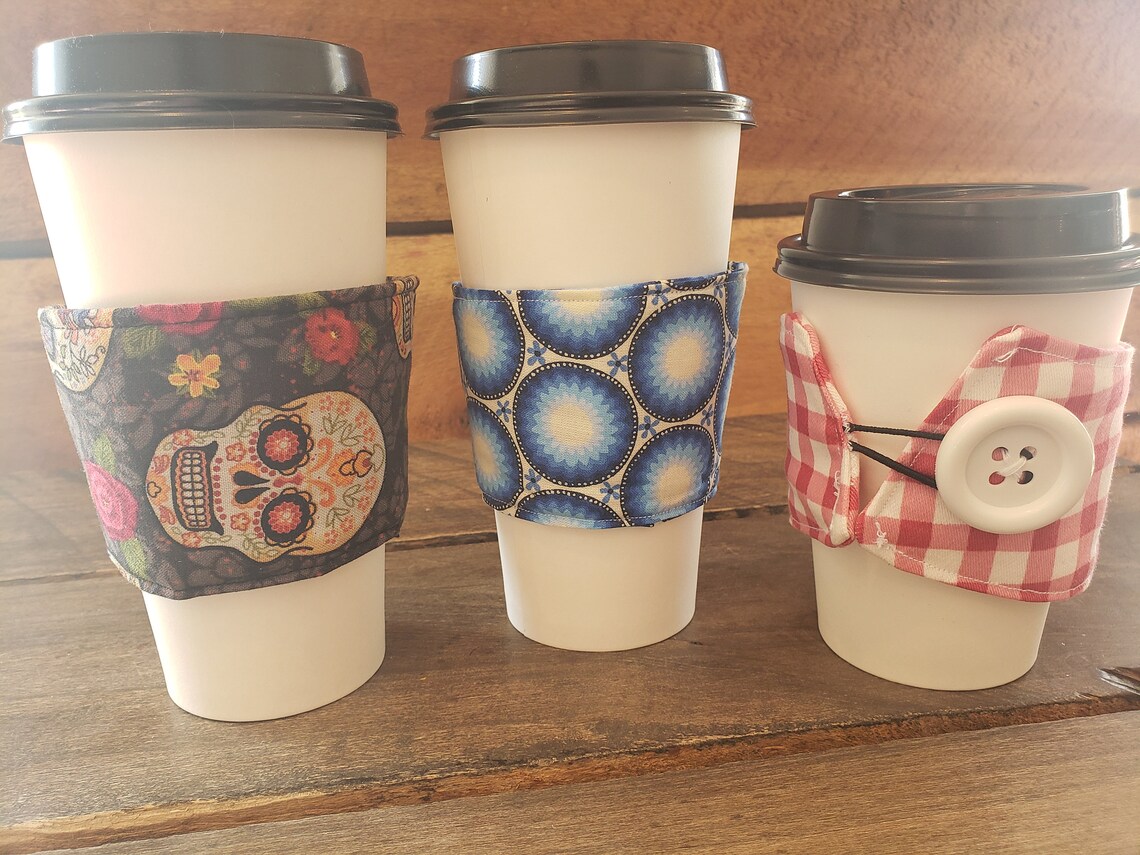 Fabric Coffee Sleeves Etsy