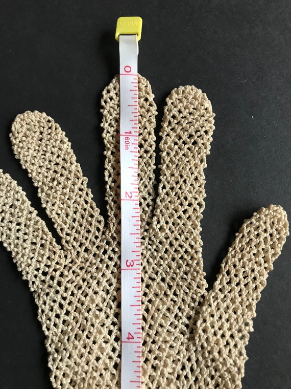 Antique Edwardian Crochet Vintage Gothic Gloves - image 3