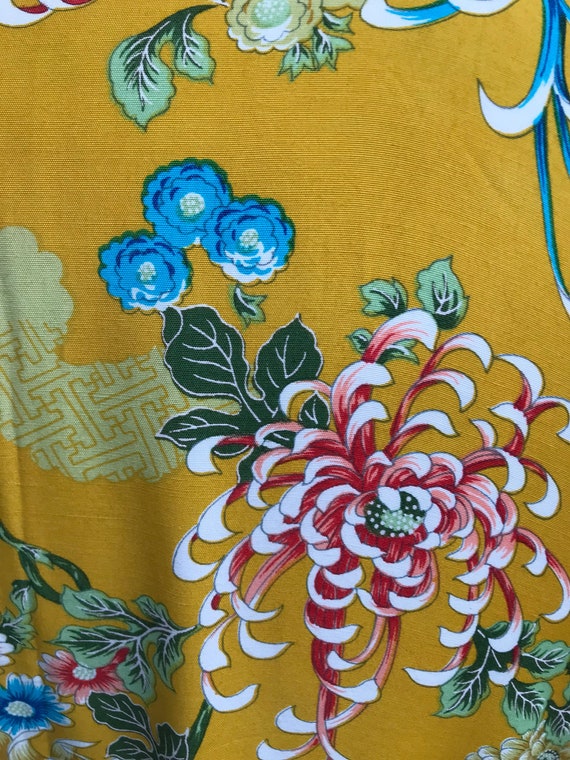 Vintage  Japanese Chrysanthemum Gold Floral Long … - image 1