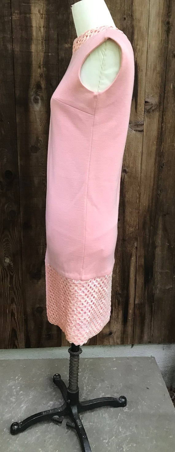 Vintage Pink A-line Sequin Wool blend Sleeveless … - image 6