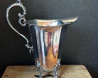 Victorian Silver Plated Water Pitcher Antique footed vessel