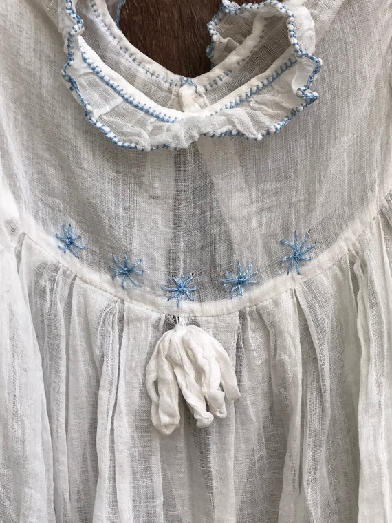 Antique Victorian White Cotton Embroidered Baby C… - image 1