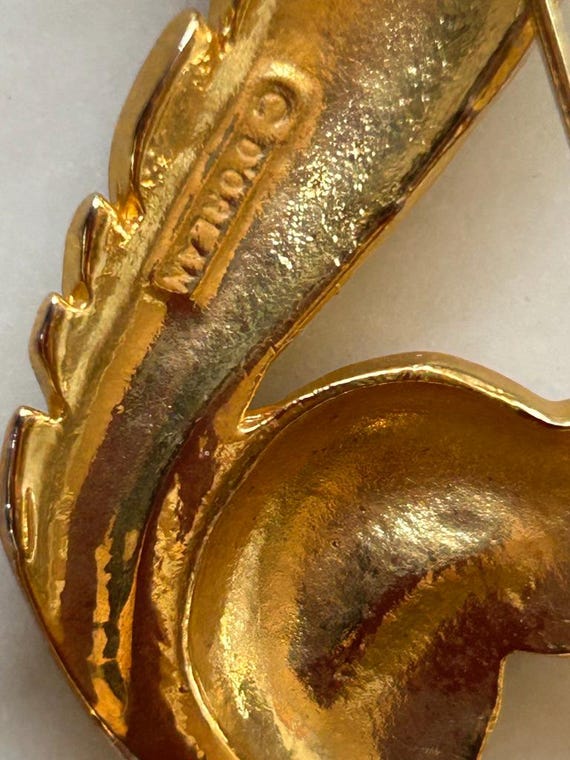 Vintage D'orlan Squirrel Brooch Pin with Swarovski crystals View 5