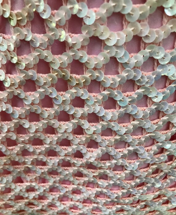 Vintage Pink A-line Sequin Wool blend Sleeveless … - image 7