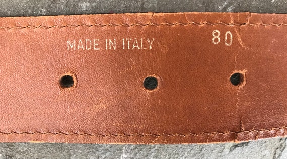 Unique Vintage Handmade in Italy Artisan Brown Leather Belt Unique Vintage Handmade in Italy Artisan Brown Leather Belt