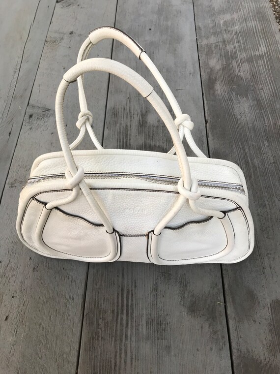 Vintage Hogan White Pebble leather shoulder bag la