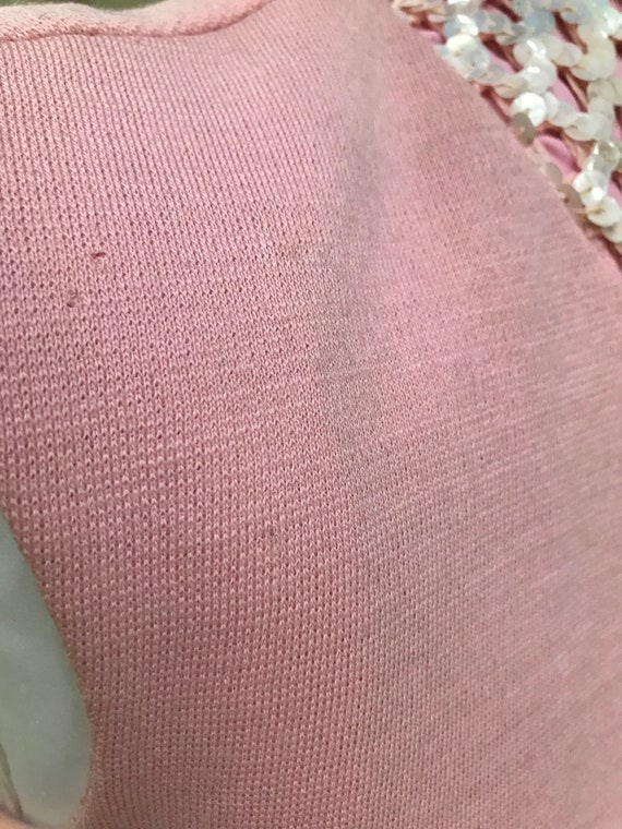 Vintage Pink A-line Sequin Wool blend Sleeveless … - image 9