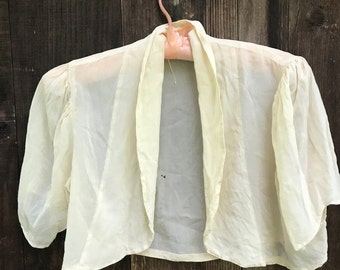 Vintage Cropped Silk Bed jacket Lingerie Top