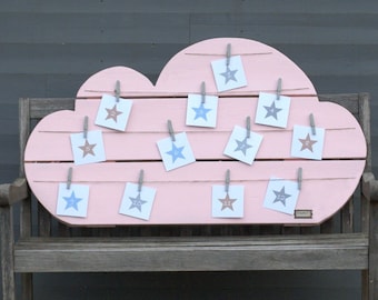Cloud Memoboard pink - cloud shape