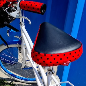 Saddle cover black peas Ladybug handlebars cover GRATIS