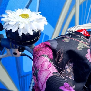 Bicycle bell black FLOWER white