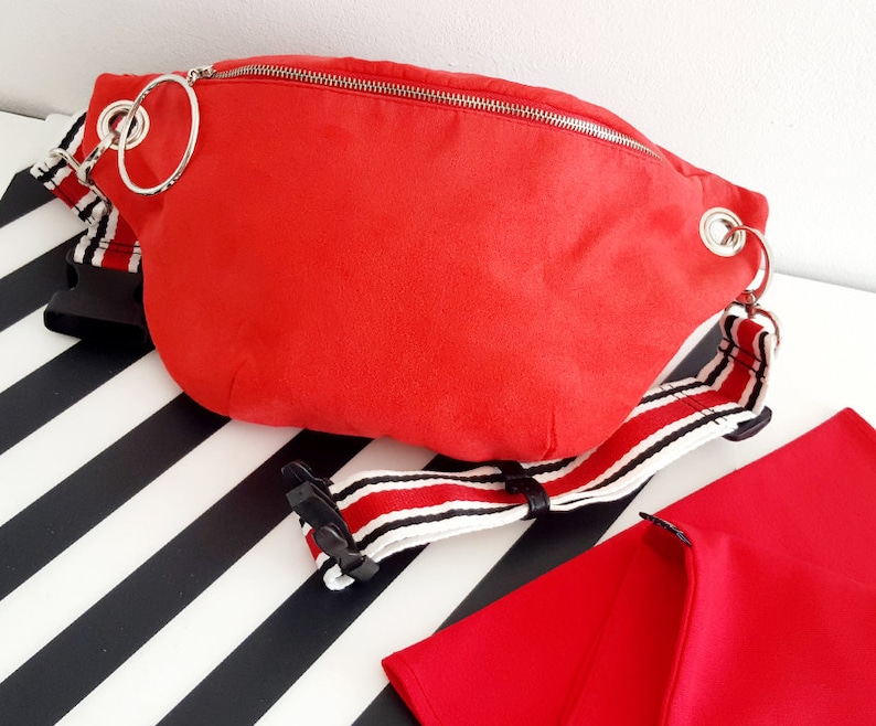 Hip Bag red suede