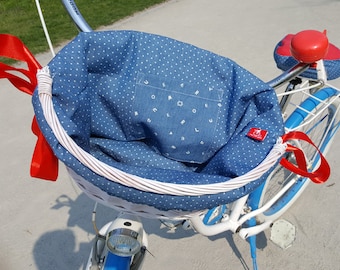 Wicker basket Saddle cover + handlebars cover Jeans