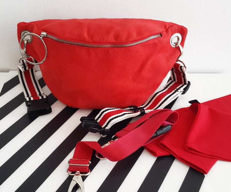 Hip Bag red suede