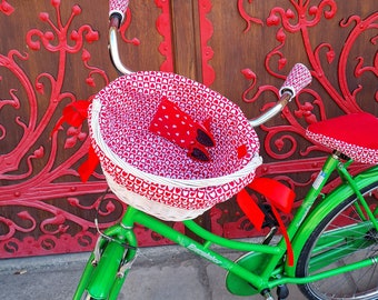 BIKE SET of white and red hearts