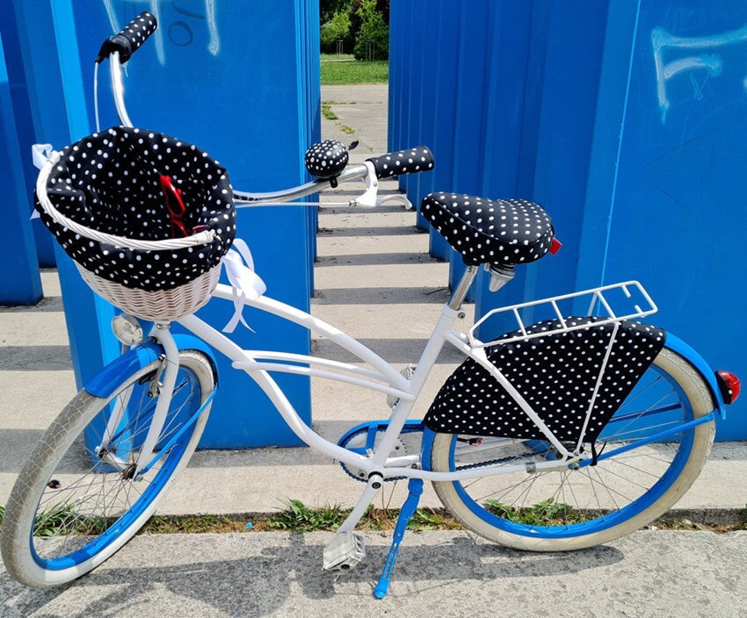 WHEEL COVER for Bike Black With White Dots Etsy