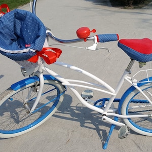 Wicker basket Saddle cover + handlebars cover Jeans