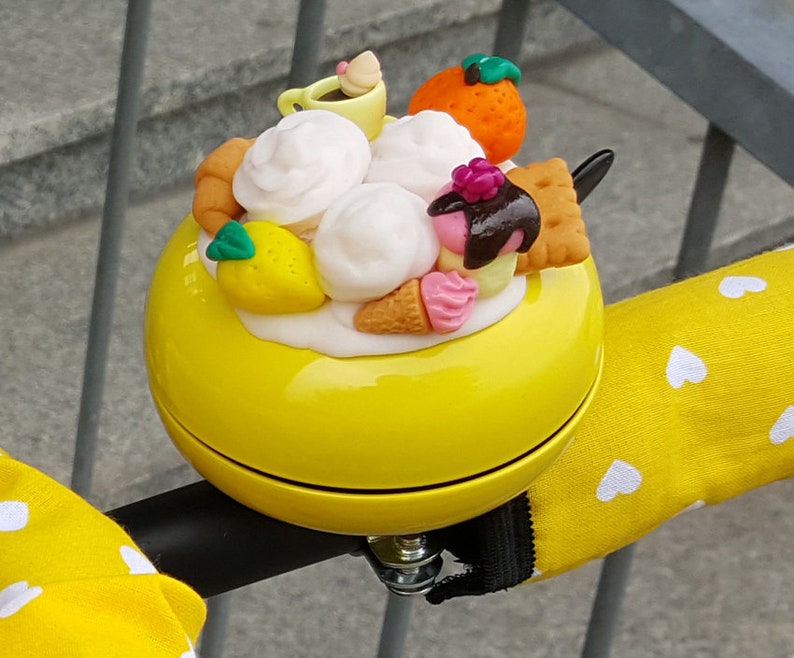 Yellow Bike Bell Hand Decorated Etsy
