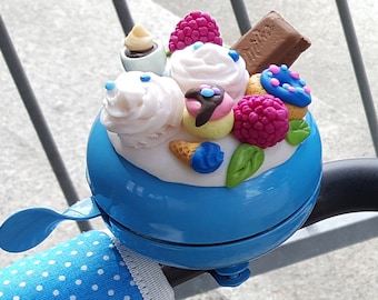 blue bicycle bell decorated