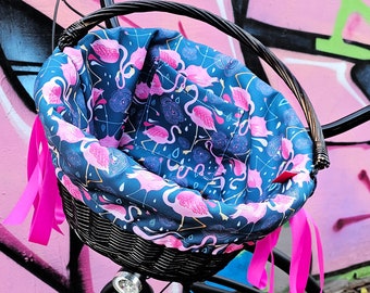 panier en osier avec insert FLAMINGO