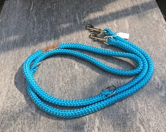 Dog leash / rope turquoise approx. 200 cm adjustable