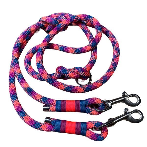 Guinzaglio per cani regolabile, guinzaglio a corda, benzina, rosa scuro, corallo, circa 200 cm regolabile, marca AlsterStruppi, nobile e di alta qualità