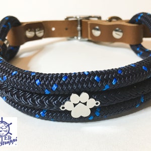 Collar tauhalsband for dogs different sizes braided from 58,- Euro very classy matching linen adjustable dew with leather