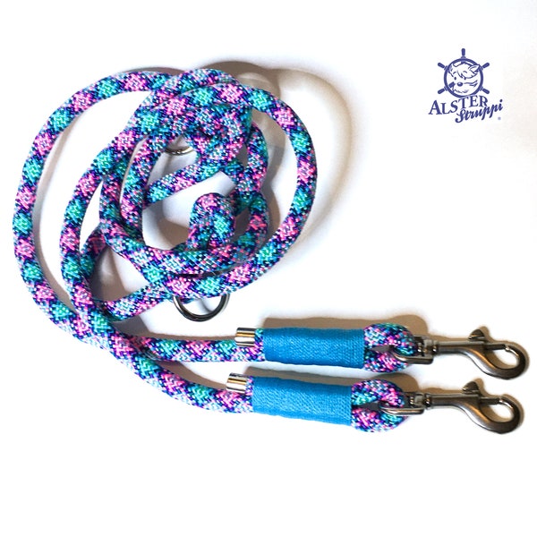 Dog leash adjustable / tauleine turquoise pink mint green purple blue approx. 200 cm adjustable, brand AlsterStruppi, classy and high quality