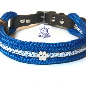 Collar tauhalsband for dogs different sizes braided from 58,- Euro very classy matching linen adjustable dew with leather