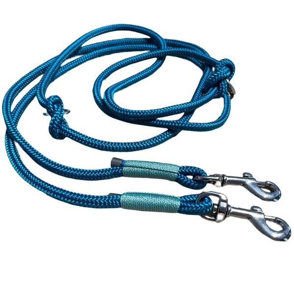 Maritime dog leash adjustable, rope, petrol, sea green, desired length, for small dogs from 44 Euro