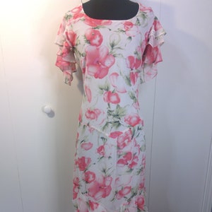 Vintage Mary McFadden Collection Pink Floral Midi Sundress